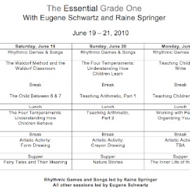 Kimberton Grade 01 Schedule 2010